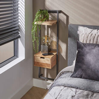 LifestyleFurn Wandrek/Nachtkastje 'Corie' Massief Acacia Massief acacia naturel
