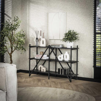 LifestyleFurn Wandrek/Sidetable 'Jerrod' Liquid metal, 85 x 130cm Grijs - 130 cm