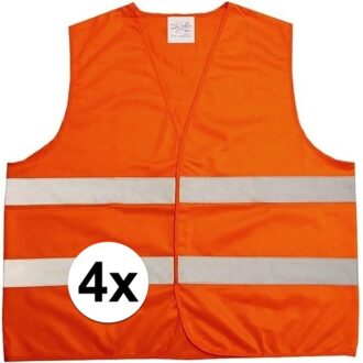 Lifetime 4x Neon oranje veiligheidsvest voor volwassenen - Veiligheidshesje