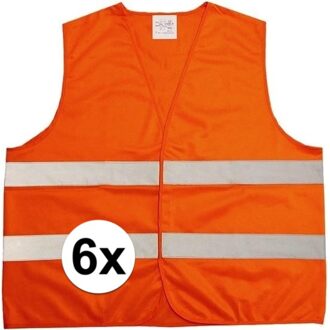 Lifetime 6x Neon oranje veiligheidsvest voor volwassenen - Veiligheidshesje