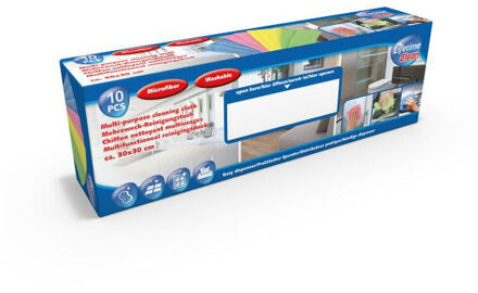 Lifetime Clean Microvezeldoekjes - 10x stuks - 30 x 30 cm - kleuren mix - schoonmaakdoekjes