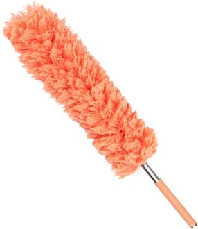 Lifetime Clean plumeau/duster XL - uitschuifbaar - synthetisch - oranje - 55-142 cm - plumeaus