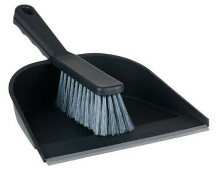 Lifetime Clean Stoffer en blik - kunststof - 32 x 23 cm - rubber rand