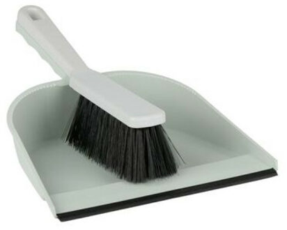 Lifetime Clean Stoffer en blik - kunststof - 32 x 23 cm - rubber rand