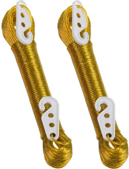 Lifetime Clean Waslijn - 2x - 20 meter - PVC - goudgeel - drooglijn / waslijndraad - wasgoed ophangen - met 2 haakj