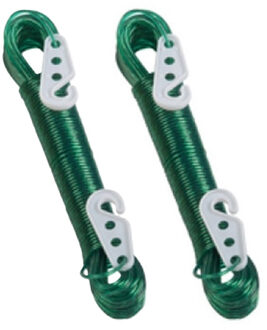 Lifetime Clean Waslijn - 2x - 20 meter - PVC - groen - drooglijn / waslijndraad - wasgoed ophangen - met 2 haakjes