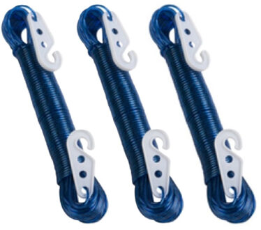 Lifetime Clean Waslijn - 3x - 20 meter - PVC - blauw - drooglijn / waslijndraad - wasgoed ophangen - met 2 haakjes