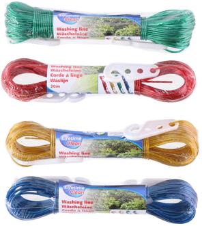 Lifetime Clean Waslijndraad met staalkern 20m verschillende