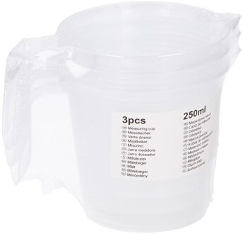 Lifetime Cooking Maatbekerset a 3 stuks kunststof 250ml Transparant