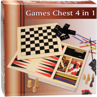 Lifetime Games Houten Spellendoos 4-in-1