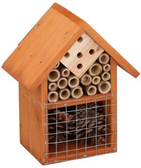 Lifetime Garden Bruin huisje voor insecten 19 cm vlinderhuis/bijenhuis/wespenhotel - Insectenhotel