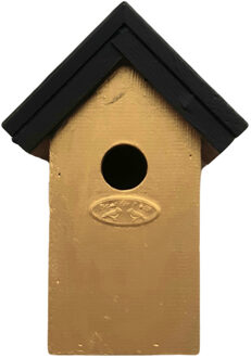 Lifetime Garden Houten vogelhuisje/nestkastje 22 cm - zwart/goud Dhz schilderen pakket