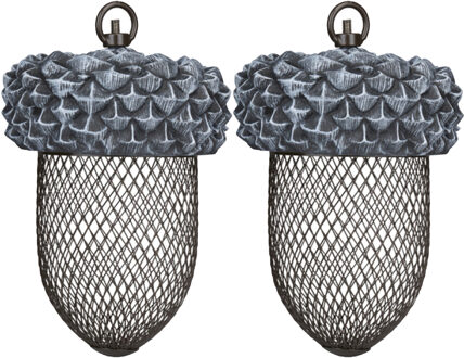 Lifetime Garden Lifetime Vogel voedersilo hangend - 2x - ijzer - groen - 21 x 13 cm - vogelvoederhuisje