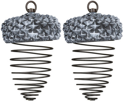 Lifetime Garden Lifetime Vogel voedersilo hangend - 2x - ijzer - groen - 24 x 13 cm - vogelvoederhuisje