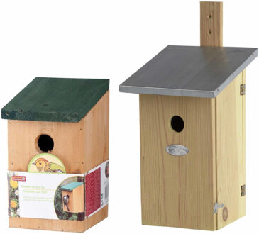 Lifetime Garden Nestkastjes/vogelshuisjes set van 2x stuks voor tuinvogels