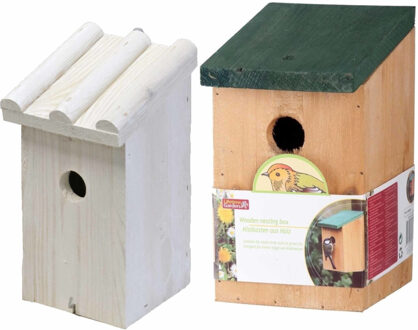Lifetime Garden Nestkastjes/vogelshuisjes set van 2x stuks voor tuinvogels