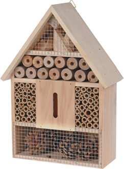 Lifetime Garden Vlinderhuis/bijenhuis/wespenhotel voor insecten 30 cm - Insectenhotel Beige