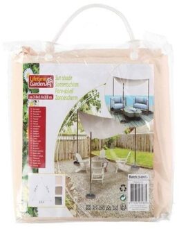 Lifetime Garden Voordelig zonnedoek / schaduwdoek creme driehoek 3,6 x 3,6 m - Schaduwdoeken Crème