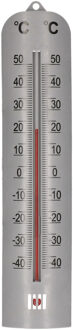Lifetime Garden zon/Schaduw thermometer zilver voor buiten 27 cm kunststof