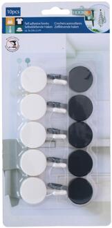 Lifetime Haken zelfklevend kunststof 10 stuks verschillende