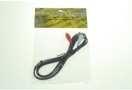Lifetime kabel jack plug naar 2rca 1.5mtr connect zwart