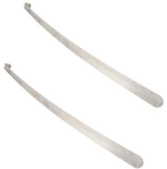 Lifetime Schoenlepel - 2x - lang - metaal - 79 cm - schoentrekker / schoenlepel RVS