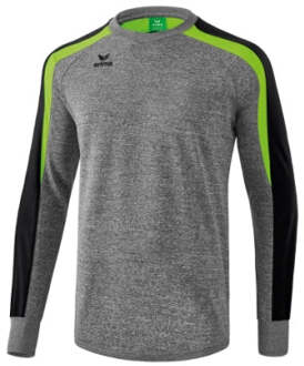Liga 2.0 Sweatshirt - Grey Melange / Zwart / Green Gecco | Maat: M