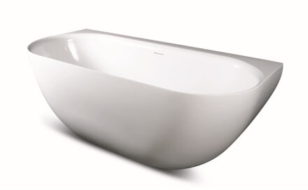 Ligbad Luca Sanitair Primo Acryl 170x80x60 cm Back To Wall Half Rond Glans Wit (inclusief afvoer en sifon)