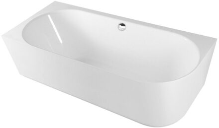 Ligbad Polysan Sussi Gegoten Marmer 160x70x49,5 cm Asymmetrisch Links Wit