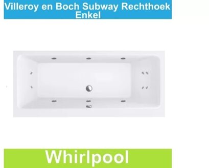 Ligbad Villeroy & Boch Subway 180x80 cm Balboa Whirlpool systeem Enkel Villeroy en Boch
