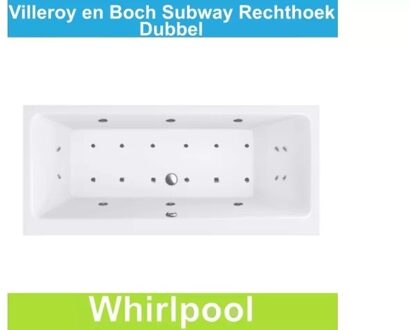 Ligbad Villeroy & Boch Subway 190x90 cm Balboa Whirlpool systeem Dubbel Villeroy en Boch