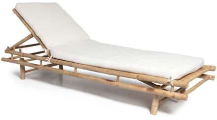 Ligbed met kussen - bamboe - naturel - 30x70x200 cm