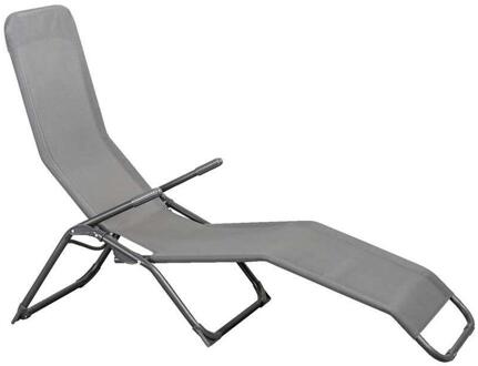 Ligbed Parma - Antraciet - 149x60x102 Cm - Metaal/Textileen - Grijs