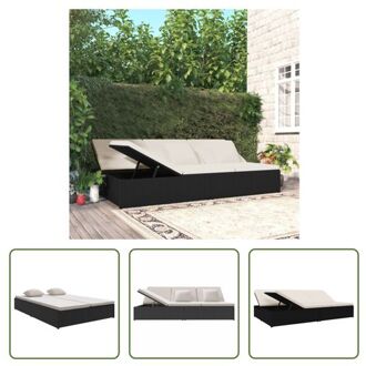 Ligbed Rockport - Ligbed - 200 x 121 cm - PE-rattan Zwart