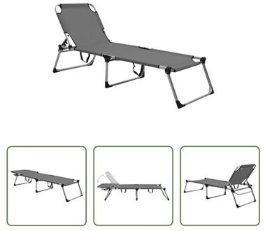 Ligbed - Senior - Grijs - 210x70x39.5 cm - Verstelbare rugleuning