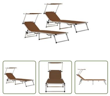 Ligbed - Verstelbaar - Bruin - 186 x 58 x (75 - 105) cm - 110 kg draagvermogen