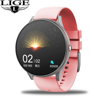 LIGE 2020 New Full Touch Screen Smart Watch Women Multifunctional Sport Heart Rate Blood Pressure IP67 Waterproof Smartwatch+Box