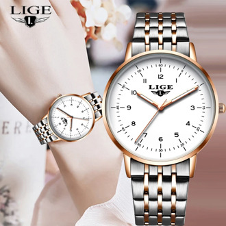 LIGE 2020 New Gold Watch Women Watches Ladies Creative Steel Women's Bracelet Watches Female Waterproof Clock Relogio Feminino