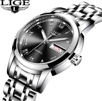 LIGE 2020 New Women Watches Top Brand Luxury Stainless Steel Strap Wristwatch for Women Casual Clock Stylish Quartz Ladies Watch