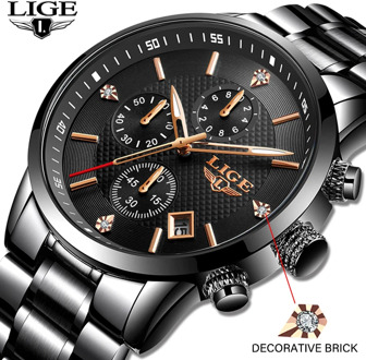 LIGE 2020 Watch Men Fashion Sports Quartz Clock Mens Watches Brand Luxury Full Steel Business Waterproof Watch Relogio Masculino