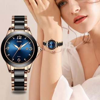 LIGE Brand SUNKTA Fashion Womens Watches Ladies Top Brand Luxury Ceramic Quartz Watch Women Waterproof Bracelet Clock Gift 2020