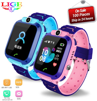 LIGE IP67 waterproof kids watch LBS tracker Child anti-lost SOS alarm smart watch Support 2G SIM card boys girl Gift watch Reloj
