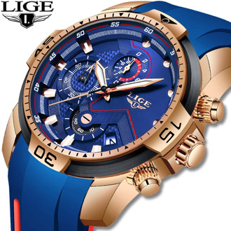 LIGE Mens Watches Top Brand Luxury Military Sport Watch Men Waterproof Luminous Wristwatch Analog Quartz Watch Relogio Masculino