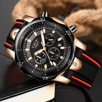LIGE New Silicone Strap Mens Watches Fashion Top Brand luxury Business Luminous Quartz Watch Men Military Waterproof Chronograph