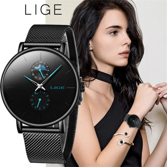 LIGE New Women Luxury Brand Watch Simple Quartz Lady Waterproof Wristwatch Female Fashion Casual Watches Clock reloj mujer 2020