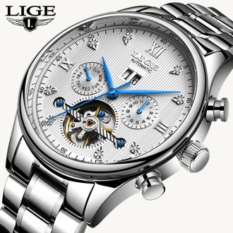LIGE2020 Classic Mens Watches Top Brand Luxury Business Automatic Clock Tourbillon Waterproof Mechanical Watch Relogio Masculino