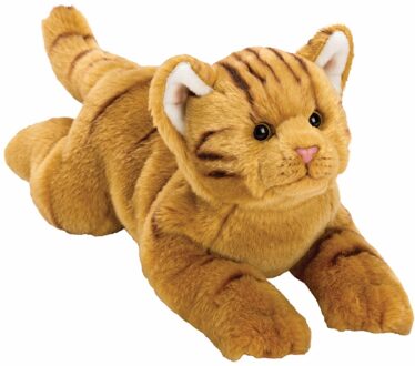 Liggende rode katten/poezen knuffel 33 cm - Knuffel huisdieren Rood