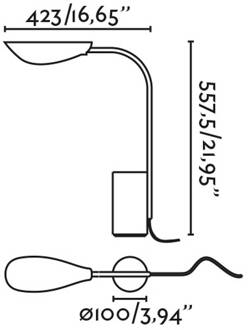 Liggera tafellamp, zwart, staal, hoogte 27,9 cm zwart mat