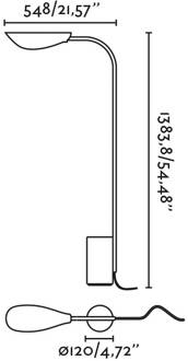 Liggera vloerlamp, zwart, staal, hoogte 138,3 cm zwart mat