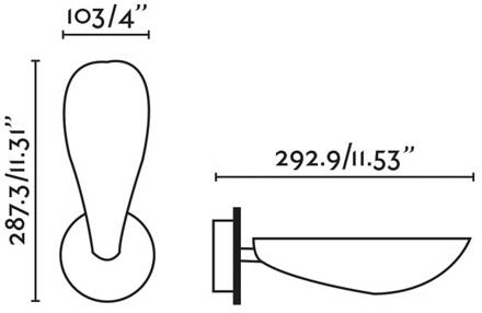 Liggera wandlamp, zwart, staal, breedte 10,3 cm zwart mat
